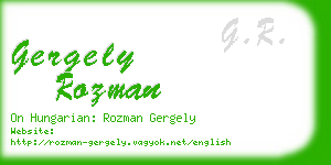 gergely rozman business card